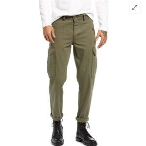 TOPMAN Wide Leg Cargo Pants Olive Green 32x30